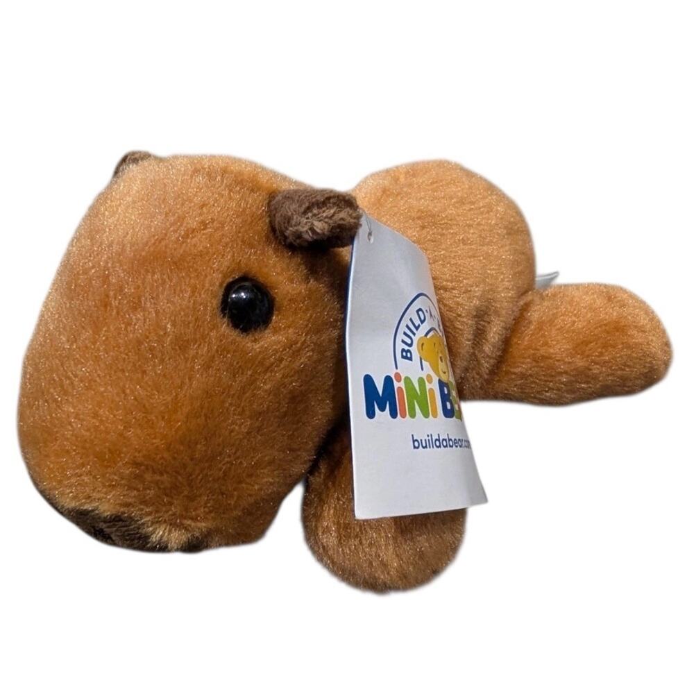 NWT Build a Bear Workshop Mini Beans Brown Capybara Stuffed Plush BAB
